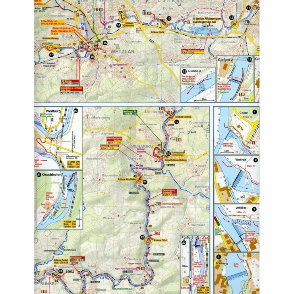 GEWÄSSERKARTE LAHN 1:75 000 - Wasserkarte^ Gewässerkarten|Gewässerkarten