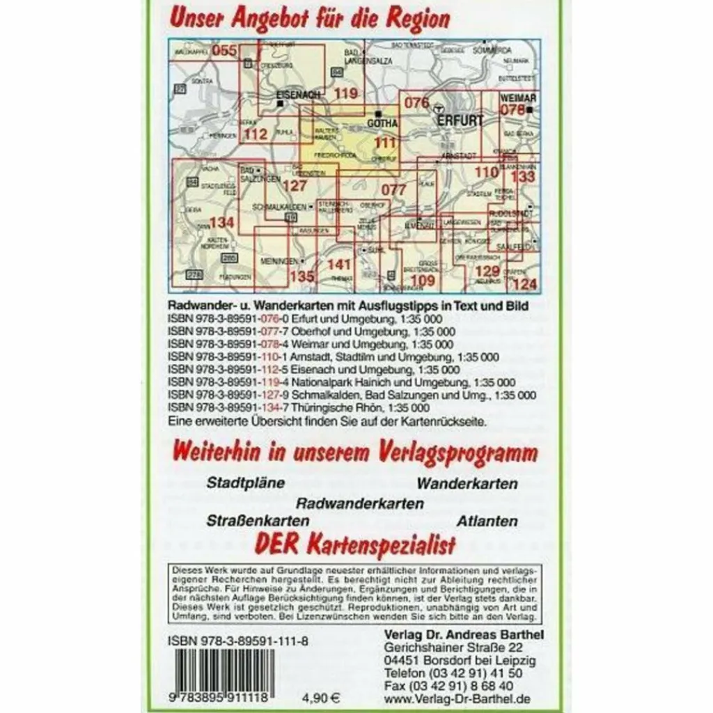 GOTHA, INSELSBERG UND UMGEBUNG 1 : 35 00 - Wanderkarte^ Fahrradkarten|Wanderkarten Und Winterkarten