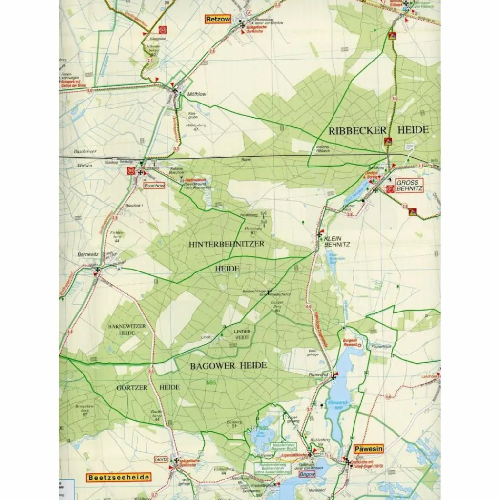 Fahrradkarten|Wanderkarten Und Winterkarten*HAVELLÄNDISCHES LUCH, NAUEN, FEHRBELLIN - Wanderkarte