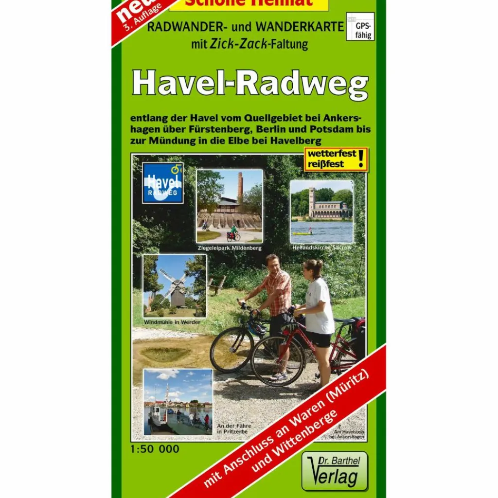 Fahrradkarten|Wanderkarten Und Winterkarten*HAVEL-RADWEG 1 : 50 000 RADWANDERKARTE - Wanderkarte