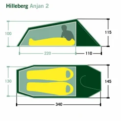 Hilleberg 2-Personen-Zelte|3-Jahreszeiten-Zelte*ANJAN 2 - Tunnelzelt