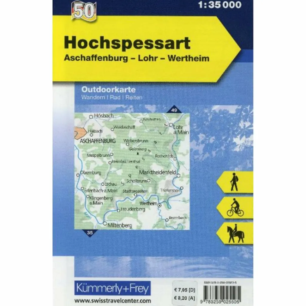 Fahrradkarten|Wanderkarten Und Winterkarten*HOCHSPESSART, ASCHAFFENBURG, LOHR, WERTHEIM 1 : 35 000 - Wanderkarte
