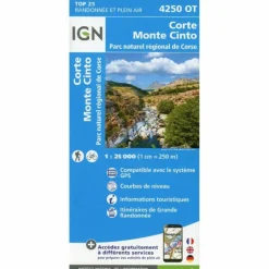 Fahrradkarten|Fahrradkarten*IGN 4250 OT CORTE - MONTE CINTO - Wanderkarte