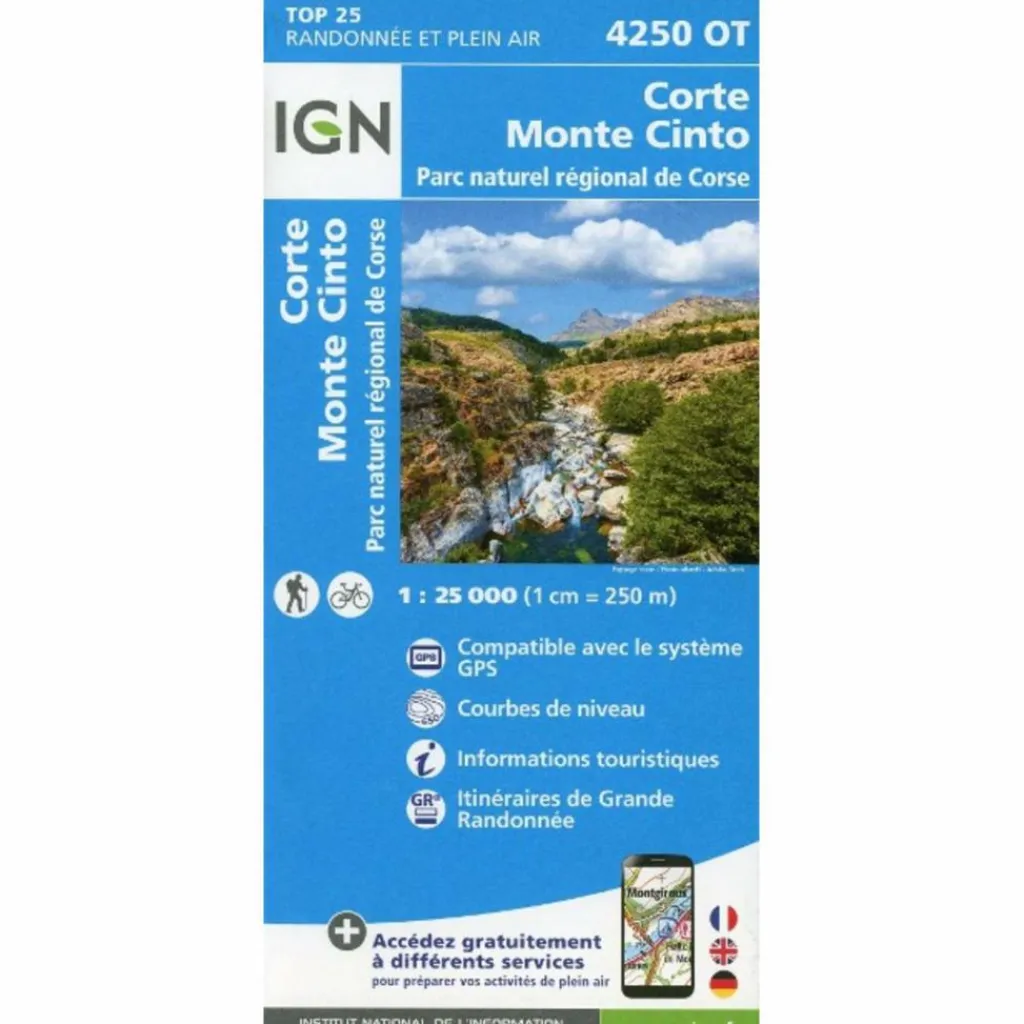 Fahrradkarten|Fahrradkarten*IGN 4250 OT CORTE - MONTE CINTO - Wanderkarte