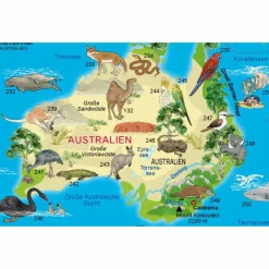 ILLUSTRIERTE WELTKARTE TIERE^ Wandkarten Und Poster