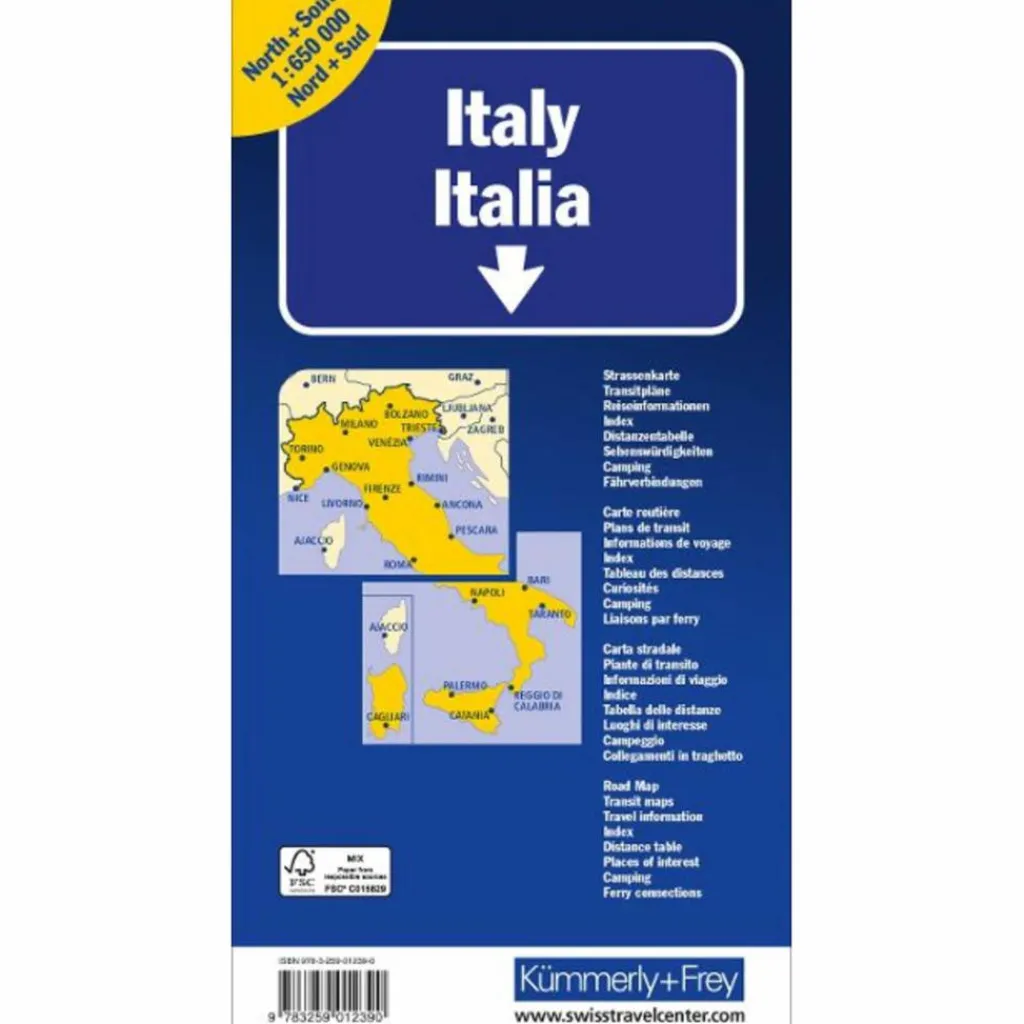 Straßenkarten|Straßenkarten*ITALIEN NORD + SÜD STRASSENKARTE 1 .6650 000
