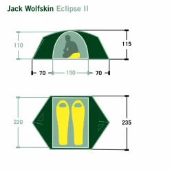 Jack Wolfskin ECLIPSE II - Kuppelzelt^ 2-Personen-Zelte|3-Jahreszeiten-Zelte