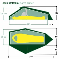 Jack Wolfskin NORTH TIMER - Tunnelzelt^ 1-Personen-Zelte|3-Jahreszeiten-Zelte