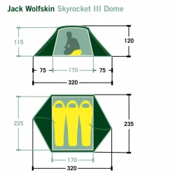 Jack Wolfskin 2-Personen-Zelte|3-Jahreszeiten-Zelte*SKYROCKET III DOME - Kuppelzelt