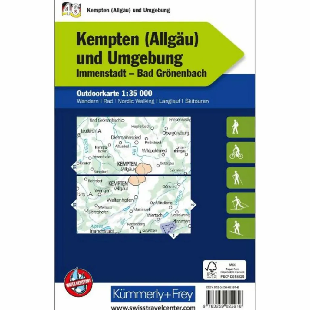 Fahrradkarten|Wanderkarten Und Winterkarten*KEMPTEN (ÄLLGAU) UND UMGEBUNG NR. 46 OUTDOORKARTE - Karte