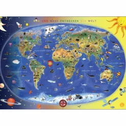Wandkarten Und Poster*KINDERWELTKARTE LERNPOSTER MIT METALLBELEISTUNG - Weltkarte