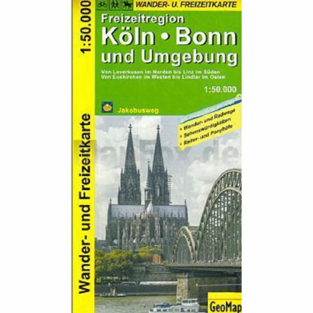 KÖLN, BONN UND UMGEBUNG - WANDER- UND FREIZEITKARTE 1:50 000 - Wanderkarte^ Wanderkarten Und Winterkarten|Wanderkarten Und Winterkarten