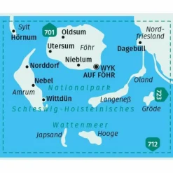 Wanderkarten Und Winterkarten|Wanderkarten Und Winterkarten*KOKA 705 AMRUM, FÖHR, LANGENEß - Wanderkarte