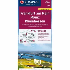 KOMPASS FAHRRADKARTE 3348 FRANKFURT A.M., MAINZ, RHEINHESSEN^ Fahrradkarten|Fahrradkarten