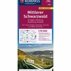 KOMPASS FAHRRADKARTE 3368 MITTLERER SCHWARZWALD, KINZIGTAL^ Fahrradkarten|Fahrradkarten