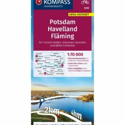 KOMPASS FAHRRADKARTE 3360 POTSDAM, HAVELLAND, FLÄMING^ Fahrradkarten|Fahrradkarten