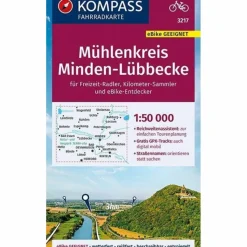 Fahrradkarten|Fahrradkarten*KOMPASS FAHRRADKARTE MÜHLENKREIS MINDEN, LÜBBECKE 1:50.000, - Fahrradkarte