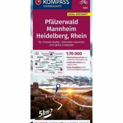 KOMPASS FAHRRADKARTE PFÄLZERWALD, MANNHEIM, HEIDELBERG - Fahrradkarte^ Fahrradkarten|Fahrradkarten