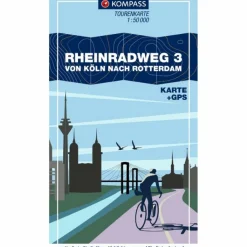 KOMPASS FAHRRAD-TOURENKARTE RHEINRADWEG 3^ Fahrradkarten|Fahrradkarten