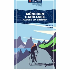KOMPASS FAHRRAD-TOURENKARTE MÜNCHEN - GARDASEE VIA BRENNER^ Fahrradkarten|Fahrradkarten