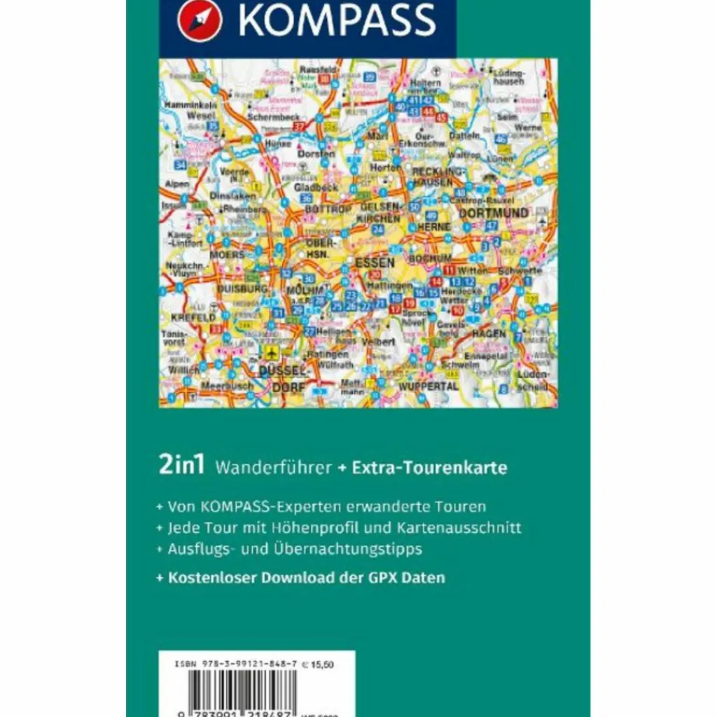 KOMPASS WANDERFÜHRER RUHRGEBIET, 50 TOUREN^ Wanderführer