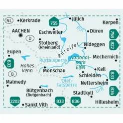 KOMPASS WANDERKARTE 757 AACHEN, DÜREN, NATIONALPARK EIFEL^ Wanderkarten Und Winterkarten|Wanderkarten Und Winterkarten