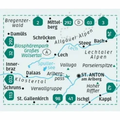 KOMPASS WANDERKARTE 33 ARLBERG, VERWALLGRUPPE 1:50.000^ Wanderkarten Und Winterkarten|Wanderkarten Und Winterkarten