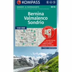 KOMPASS WANDERKARTE 93 BERNINA, VALMALENCO, SONDRIO 1:50.000^ Wanderkarten Und Winterkarten|Wanderkarten Und Winterkarten