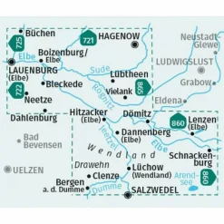 KOMPASS WANDERKARTE 862 BIOSPHÄRENREGION ELBTALAUE-WENDLAND^ Wanderkarten Und Winterkarten|Wanderkarten Und Winterkarten