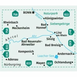 KOMPASS WANDERKARTE 820 BONN, AHRTAL 1:50.000^ Wanderkarten Und Winterkarten|Wanderkarten Und Winterkarten