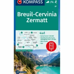 Wanderkarten Und Winterkarten|Wanderkarten Und Winterkarten*KOMPASS WANDERKARTE 87 BREUIL-CERVINIA, ZERMATT 1:50.000