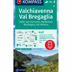 KOMPASS WANDERKARTE 92 CHIAVENNA/VAL BREGAGLIA^ Wanderkarten Und Winterkarten|Wanderkarten Und Winterkarten