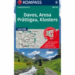 KOMPASS WANDERKARTE 113 DAVOS, AROSA, PRÄTTIGAU, KLOSTERS^ Wanderkarten Und Winterkarten|Wanderkarten Und Winterkarten