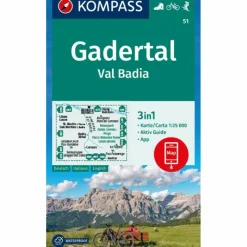 Wanderkarten Und Winterkarten|Wanderkarten Und Winterkarten*KOMPASS WANDERKARTE 51 GADERTAL / VAL BADIA 1:25.000
