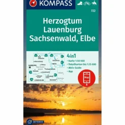 KOMPASS WANDERKARTE 722 HERZOGTUM LAUENBURG, SACHSENWALD^ Wanderkarten Und Winterkarten|Wanderkarten Und Winterkarten