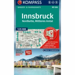 KOMPASS WANDERKARTE 036 INNSBRUCK, NORDKETTE^ Wanderkarten Und Winterkarten|Wanderkarten Und Winterkarten