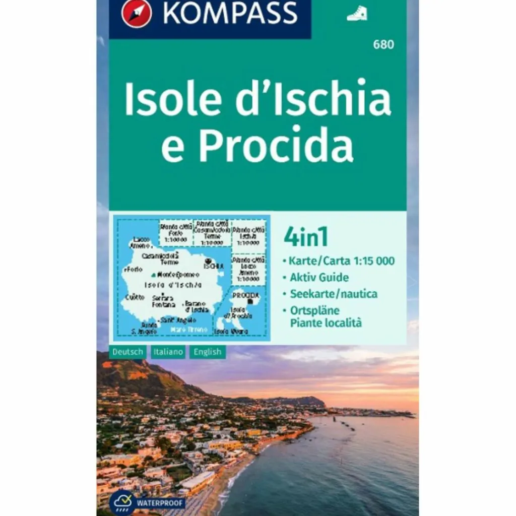 KOMPASS WANDERKARTE 680 ISOLE D' ISCHIA E PROCIDA 1:15.000^ Wanderkarten Und Winterkarten|Wanderkarten Und Winterkarten