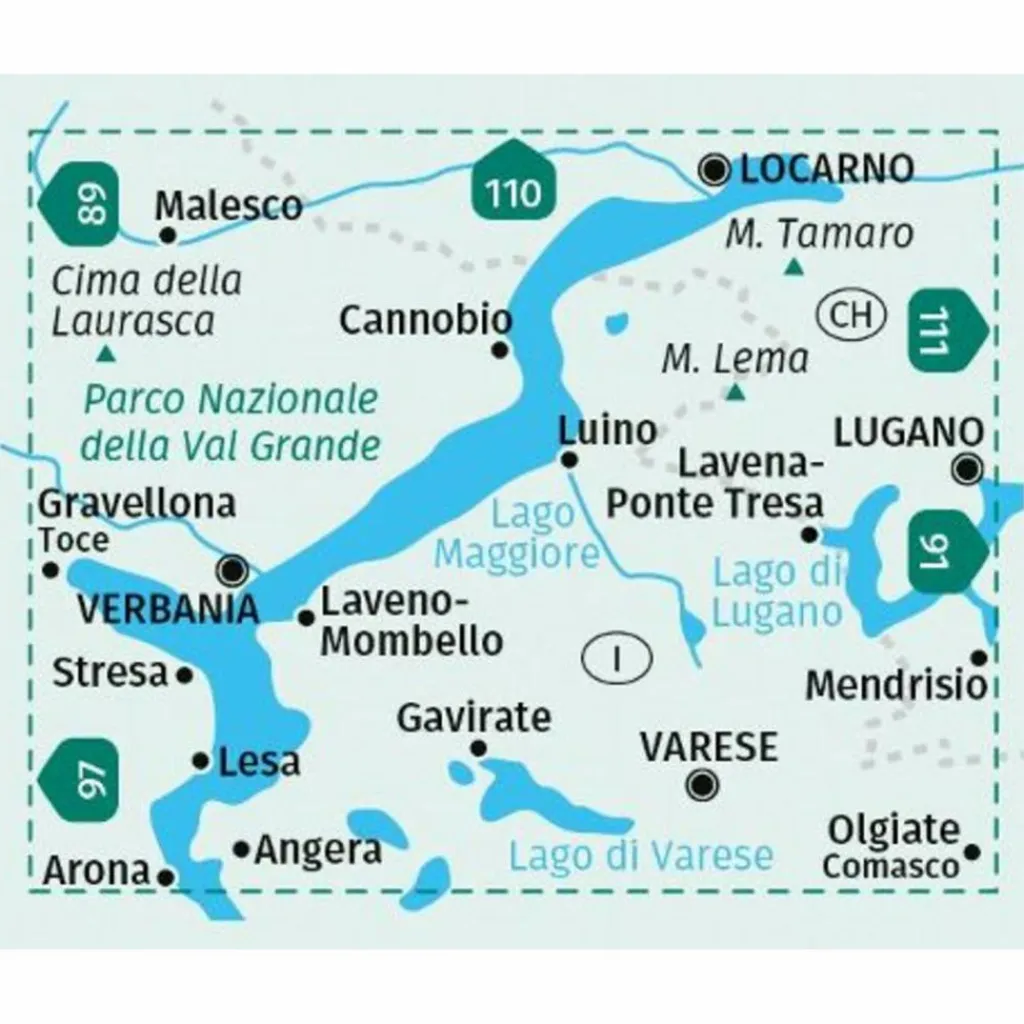 KOMPASS WANDERKARTE 90 LAGO MAGGIORE, LAGO DI VARESE^ Wanderkarten Und Winterkarten|Wanderkarten Und Winterkarten