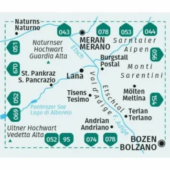 KOMPASS WANDERKARTE 054 LANA, ETSCHTAL^ Wanderkarten Und Winterkarten|Wanderkarten Und Winterkarten