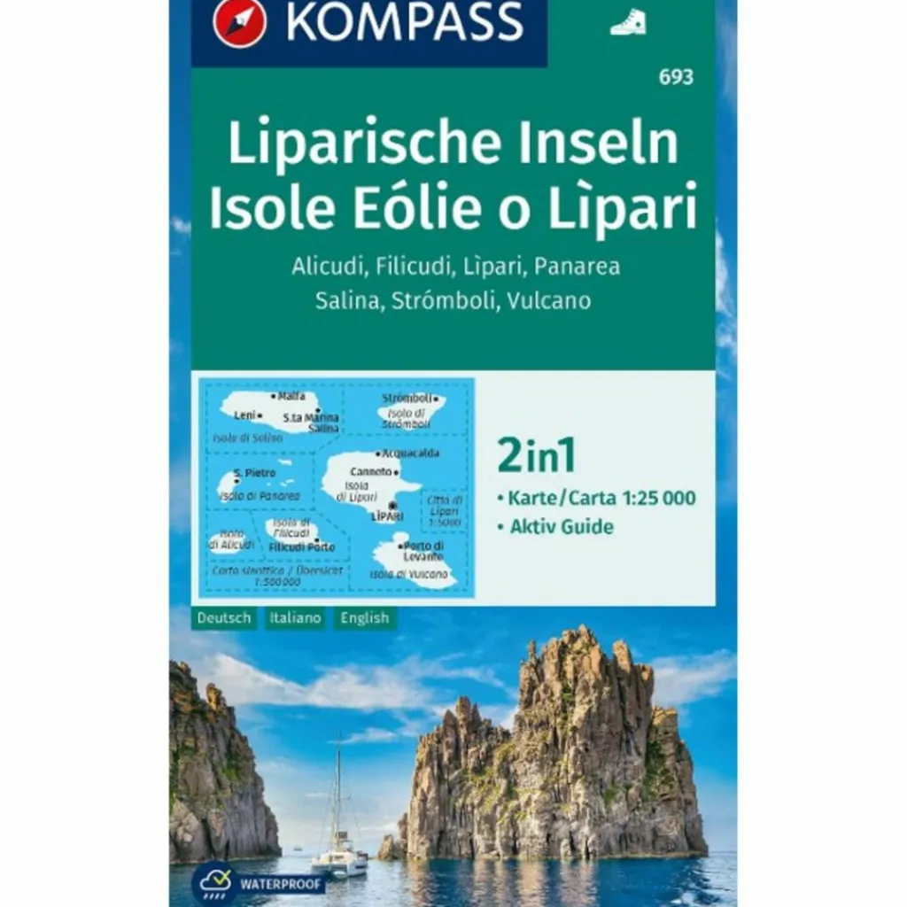 KOMPASS WANDERKARTE 693 LIPARISCHE INSELN^ Wanderkarten Und Winterkarten|Wanderkarten Und Winterkarten