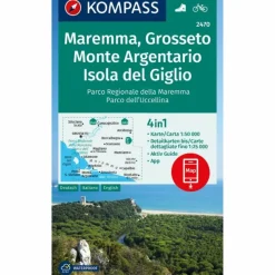 Wanderkarten Und Winterkarten|Wanderkarten Und Winterkarten*KOMPASS WANDERKARTE 2470 MAREMMA, GROSSETO, MONTE ARGENTARIO