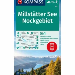 KOMPASS WANDERKARTE 63 MILLSTÄTTER SEE, NOCKGEBIET 1:50.000^ Wanderkarten Und Winterkarten|Wanderkarten Und Winterkarten
