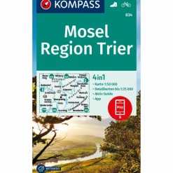 Wanderkarten Und Winterkarten|Wanderkarten Und Winterkarten*KOMPASS WANDERKARTE 834 MOSEL, REGION TRIER 1:50.000
