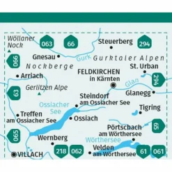 KOMPASS WANDERKARTE 62 OSSIACHER SEE, FELDKIRCHEN IN KÄRNTEN^ Wanderkarten Und Winterkarten|Wanderkarten Und Winterkarten