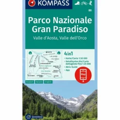 KOMPASS WANDERKARTE 86 PARCO NAZIONALE GRAN PARADISO^ Wanderkarten Und Winterkarten|Wanderkarten Und Winterkarten
