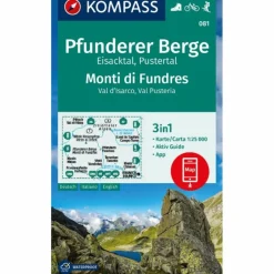 KOMPASS WANDERKARTE 081 PFUNDERER BERGE 1:25.000^ Wanderkarten Und Winterkarten|Wanderkarten Und Winterkarten