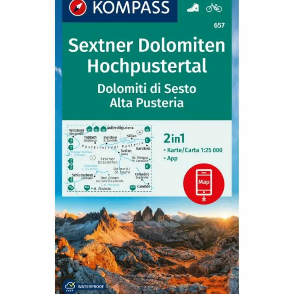 KOMPASS WANDERKARTE 657 SEXTNER DOLOMITEN, HOCHPUSTERTAL^ Wanderkarten Und Winterkarten|Wanderkarten Und Winterkarten