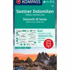 Wanderkarten Und Winterkarten|Wanderkarten Und Winterkarten*KOMPASS WANDERKARTE 58 SEXTNER DOLOMITEN, TOBLACH, INNICHEN