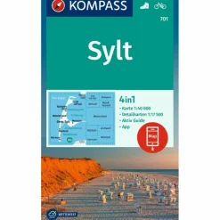 KOMPASS WANDERKARTE 701 SYLT MIT ORTSPLÄNEN 1:40.000^ Wanderkarten Und Winterkarten|Wanderkarten Und Winterkarten