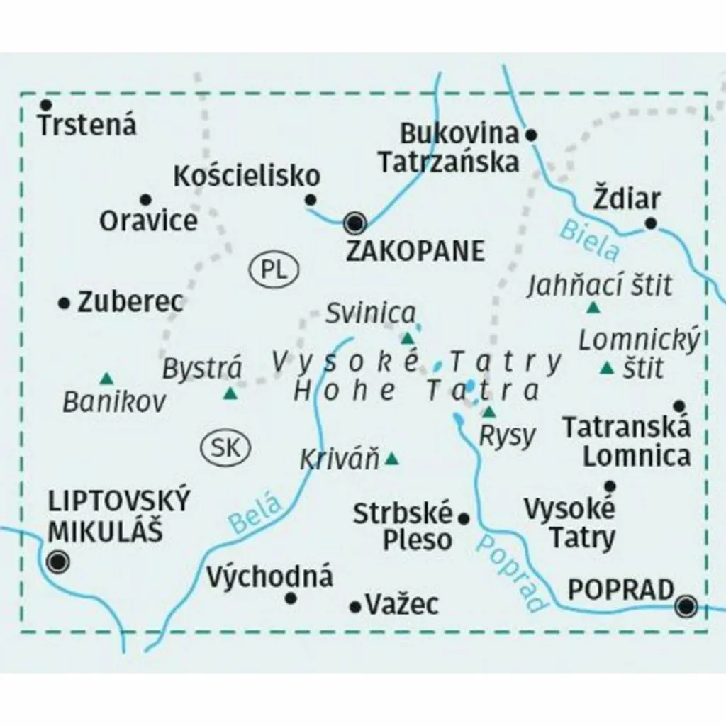 KOMPASS WANDERKARTE 2100 TATRA, HOHE, WESTLICHE, BELAER^ Wanderkarten Und Winterkarten|Wanderkarten Und Winterkarten